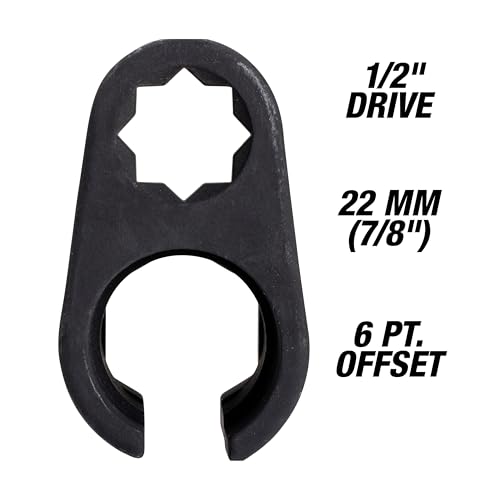 OEMTOOLS 25249 Oxygen Sensor Crowfoot Wrench, Reliable Oxygen Sensor Socket for Efficient Vehicle Sensor Maintenance, 22MM Wrench for Sensor Socket Kit, Durable Automotive Repair Tool - style: Offset Oxygen Sensor Socket