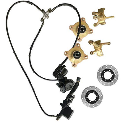 ATV Front Steering Knuckle Spindle Wheel Rim Hub Brake Disc Front Brake Caliper Assembly For Go Kart Quad Dirt Bike 125-250cc (7)