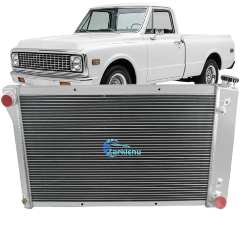 3 Row Aluminum Radiator for 1967-1972 Chevy C10 C20 C30 K10 K20 K30 GMC Jimmy Pickup Truck Blazer Suburban C/K Series L6 V6 V8 28.25 Inch Wide Core 1967 1968 1969 1970 1971 1972 Replacement