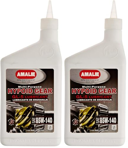 Amalie (73156-56) API GL-5 Certified 85W-140 Hypoid Multi-Performance Gear Oil - 1 Quart (Pack of 2) - size: 1 Quart (Pack of 2)