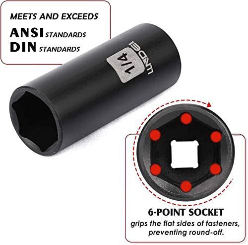 1/4" Drive Impact Socket Set, 52Pcs Ratchet Wrench Set, Metric and SAE - size: 1/4" Socket Set