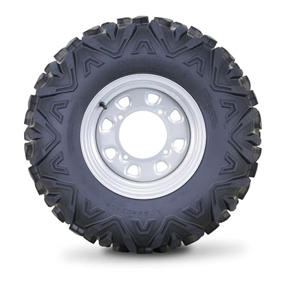 WANDA ATV Tire and Wheel Set 25x8-12 25x10-12 on 4x156mm PCD 4+3 Silver Rim - size: 4x156mm 4+3 wheel