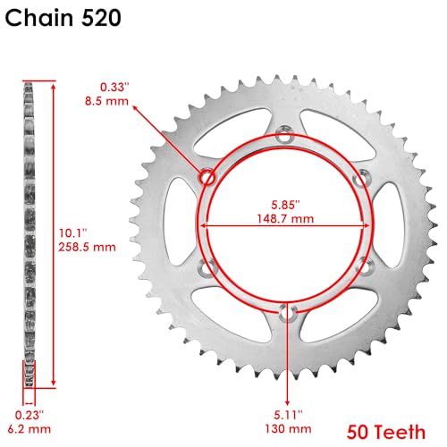 Caltric Gold O-Ring Drive Chain and Sprockets Kit Compatible with Yamaha YZ250 YZ-250 1999-2017 Gold