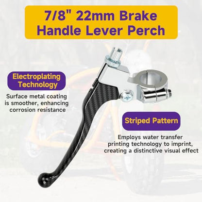 HIAORS 7/8" Mini Bike Clutch Brake Handle Lever Compatible with Predator 196cc 212cc Coleman CT200U CT200U-EX BT200X CT100U CC100X Baja DB30 MB200 SSR125 CRF50 CRF70 XR50 XR70 Pit Dirt Bike Parts - color: Black Striped