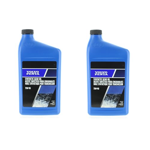 Volvo Penta 2qt Full Synthetic GL-5 Transmission Oil, 75W-90, Marine Applications, Gear Lubrication
