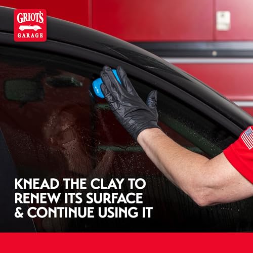 Griot's Garage Glass Cleaning Clay for Car Window, Windshield, Shower Door, Stone, Ceramic Tiles, Removes Oil, Tar, Grease, Water Spots, and More 11049, 3.5oz, Blue - size: 3.5 Ounce (Pack of 1)
