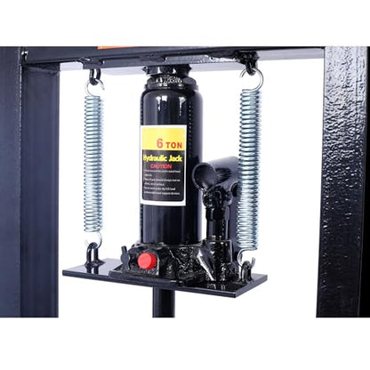 6 Ton H-Frame Hydraulic Shop Press, Adjustable Garage Floor Press with Press Plates, Overload Protection for Automotive Repair & Metalworking, Black