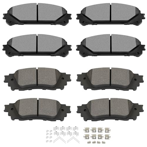 SCITOO Front Rear Disc Brake Pad Set 8PCS w/Hardware For Lexus For NX200t - size: Front-D1324 & Rear-D1805