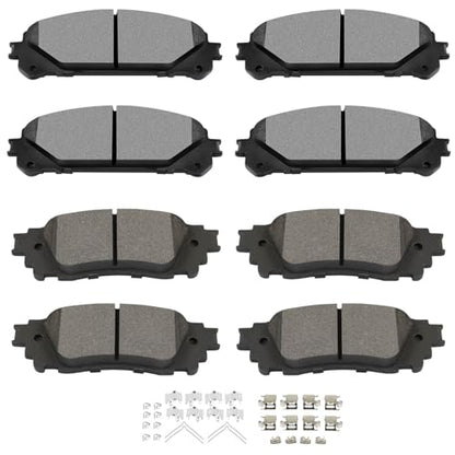 SCITOO Front Rear Disc Brake Pad Set 8PCS w/Hardware For Lexus For NX200t - size: Front-D1324 & Rear-D1805