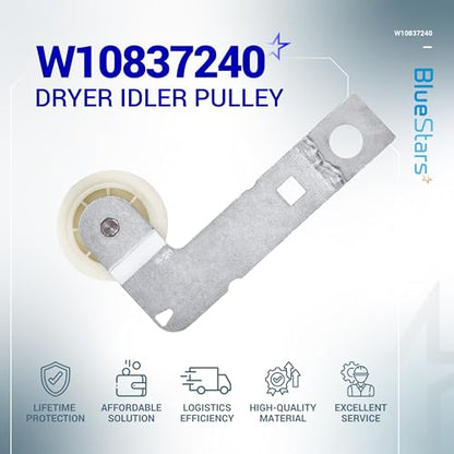 BlueStars Unbreakable W10837240 Dryer Idler Pulley With Bracket for Kenmore