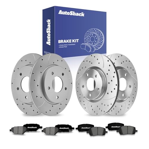 AutoShack Front & Rear Coated Rotors & Premium Pads for Chevy Malibu 2012 - style: TurborGuard & Premium Pad