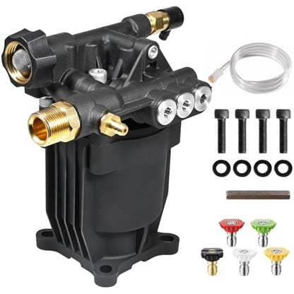 YAMATIC Pressure Washer Pump 3/4" Shaft Horizontal Max 3400 PSI 2.5 GPM - color: Black, size: 3400 PSI