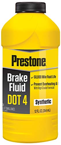 Prestone AS800Y-6PK DOT 4 Brake Fluid, Synthetic, High Grade, 50,000 Mile, 12 oz., (Pack of 6) - size: 12 Fluid Ounce, (Pack of 6)