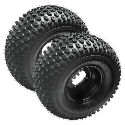 18x9.50-8 Tire & Wheel Assembly, Tubeless 4PR Off-Road ATV Go Kart Golf Cart Drift Trike Quad Tire Mounted on 8" Iron Rim, 4 Lug 110mm Bolt Pattern Replacement Wheel (2 Pack)