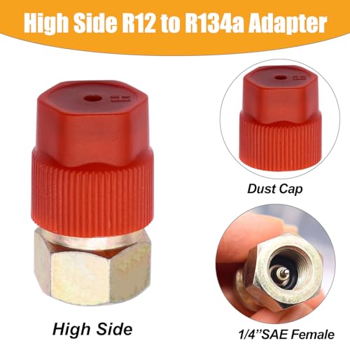 Taiss 11PCS R12 to R134A Conversion Kit,R12 R22 to R134A High/Low Fittings Port with 1/4’’to 7/16"-20 UNF Connection,AC Retrofit Fitting Adapter Kit for AC Air Conditioner Refrigerant System - color: 11PCS