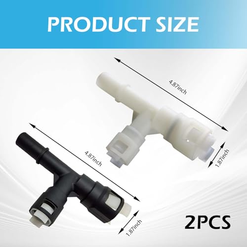 2 PCS Car Heater Inlet Hose Tee Connector, Three-way Cooling Water Pipe Joint, Replace# 15055343 15055342, Compatible with Cadillac Escalade Silverado Suburban GMC (Black & White)