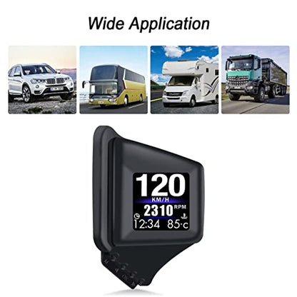 KAOLALI Head Up Display for Car Digital Speedometer Display GPS+OBD2 Dual System Smart Gauge MPH Clock RPM Over Speed Alarm Odometer for All Vehicle