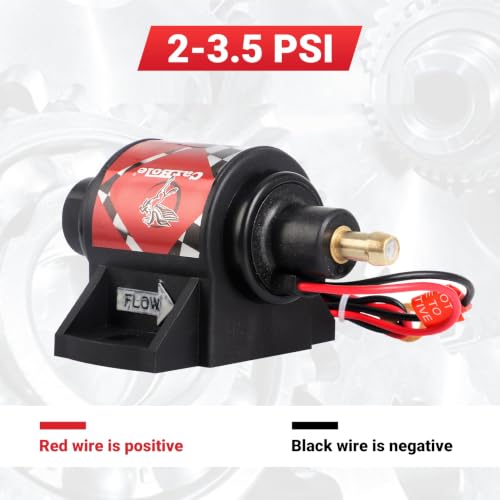 CarBole Gasoline Electric Fuel Pump Universal 5/16 Inch Inlet and Outlet Inline 12V 1-2A 28GPH 2-3.5P.S.I. Operating Fuel Pressure - size: 12V 2-3.5 PSI Gasoline Pump