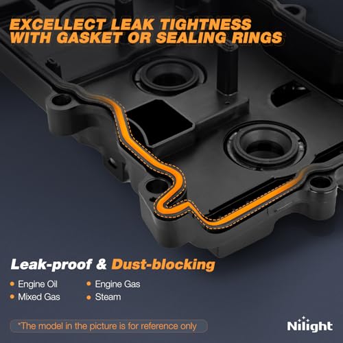 Nilight Engine Valve Cover with Gasket for Nissan, Replace# 132643KY0A - size: for Nissan Altima 2014-2017, Rogue 2014-2016