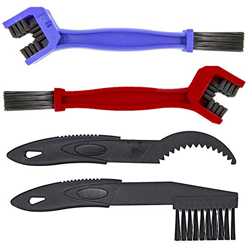 MMOBIEL Motorcycle Chain Cleaning Brush Kit Cleaner for Motorcycle, Bicycle and Mountain Bike – 4 Pcs Cleaning Brush Tool - Bike Cleaning Tool – Bicycle Chain Cleaner