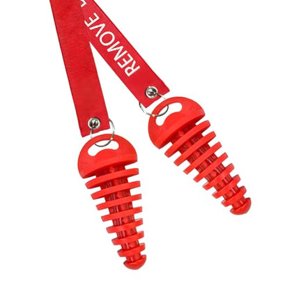 Sun Walker 2 PCS Muffler Exhaust Wash Plug, 0.6"-1.5" Motorcycle Exhaust Silencer Cleaning Plug with Streamer, Rubber Muffler Tailpipe Wash Protector for 2 Stroke Dirt Bike ATV (Red) - color: Red, Thin