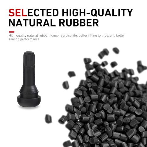 5 PCS TR413 Tire Tubeless Valve Stems, Short Black Rubber Snap-In Tire Valve Stem, Standard 0.453 Inch Rim Holes Replacement for Car, Truck, SUV, Trailer - size: 5 PCS #TR413