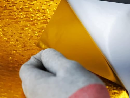 Rwraps 3D Carbon Fiber Vinyl Car Wrap Film Sheet Roll with Air Release - color: 3D Carbon Fiber Gold (Digital), size: 5ft x 2ft