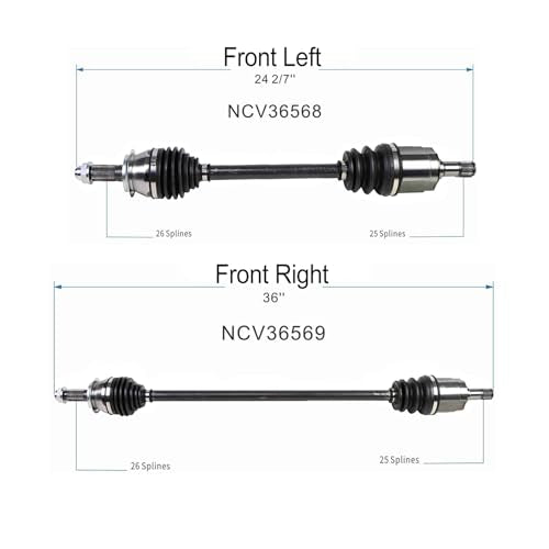 Front CV Axle Shaft Assembly Compatible with Honda Civic 2006-2011, 1.8L L4 Automatic Trans, Left and Right Front CV Joints, EX EX-L LX DX DX-G - size: B2CV050-Civic