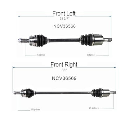 Front CV Axle Shaft Assembly Compatible with Honda Civic 2006-2011, 1.8L L4 Automatic Trans, Left and Right Front CV Joints, EX EX-L LX DX DX-G - size: B2CV050-Civic