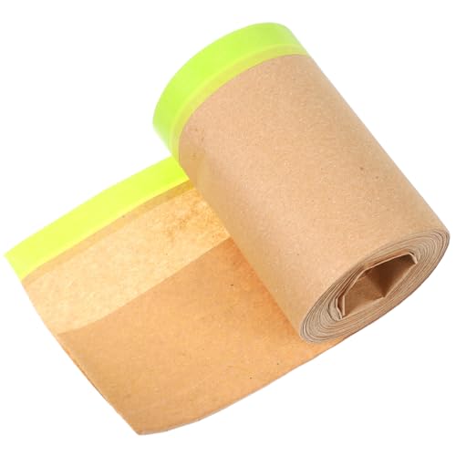 DECHOUS Pre-Taped Masking Paper for Painting Kraft Paint Masking Roll Automotive Paint Protection Paper Adhesive Covering Film for Car Furniture Skirting Frames Home Projects