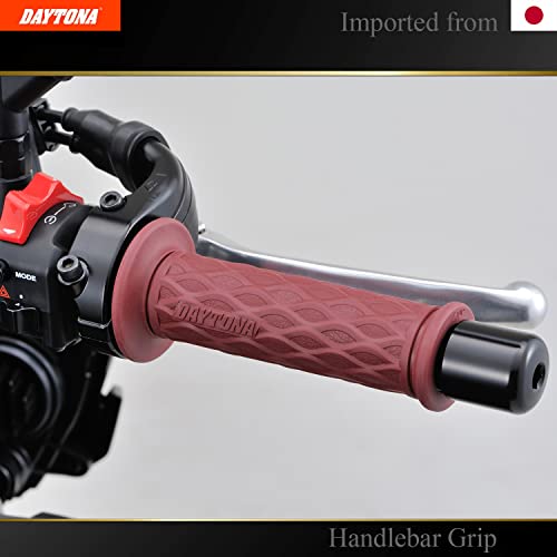 DAYTONA Universal 7/8" Motorcycle Handlebar Grips for Premium Comfort Rides (Nami) (Oxblood Red) - color: Burgundy