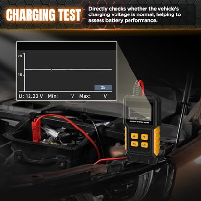 Car Battery Tester 12V 24V Automotive Battery Load Tester 30-2000 CCA, Auto Alternator Tester Charging Cranking System Testing for Car Truck Motorcycle ATV SUV Boat