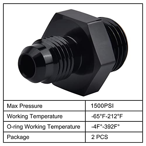 EVIL ENERGY 4AN Flare to AN6 ORB Male O-Ring 2PCS Fitting Adapter - size: 6AN ORB to 4AN