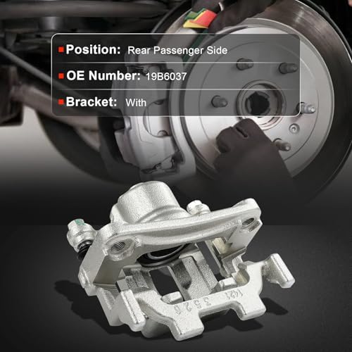 cciyu Rear Right Disc Brake Caliper Assembly w/Bracket 19B6037 - size: Rear Right[19B6037]