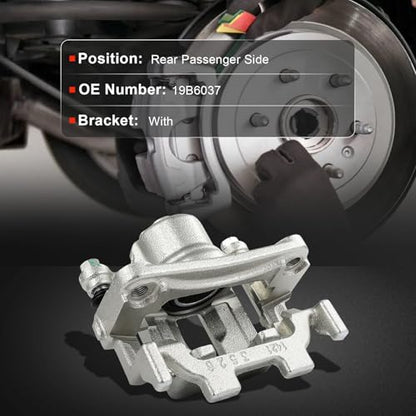 cciyu Rear Right Disc Brake Caliper Assembly w/Bracket 19B6037 - size: Rear Right[19B6037]