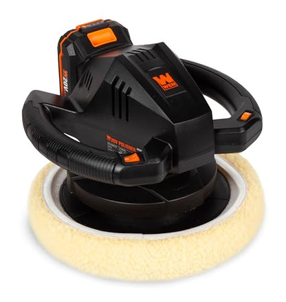 WEN 20V Max Cordless 10-Inch Random Orbital Polisher and Waxer Kit with 2Ah Battery, Charger, and Bonnets (20870) - size: Cordless