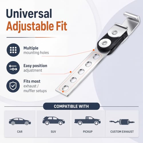 Geetery 4 Pcs Universal Exhaust Hangers Muffler Hanger, Open Style, Silver - color: Silver, size: Open Style