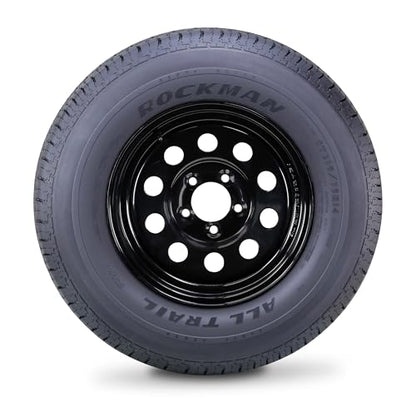 ROCKMAN Trailer Tire Wheel ST215/75R14 8PR D 107M 5X4.5" Black Mood Rim,Pk2 - size: ST215/75R14 8PR /5x4.5