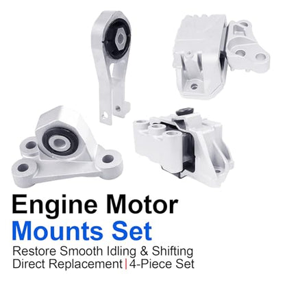 4PCS Engine Mount Set fit for 16-17 Fiat 500X, 15-17 Renegade 2.4L - size: 2015-2017 Renegade