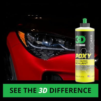 3D POXY Montan Wax Sealant – Long Lasting Hybrid Car Wax for High Gloss Finish & Paint Protection | Non-Staining Formula | Easy to Apply | Made in USA | 16 oz - size: 16 Ounce (Pack of 1)