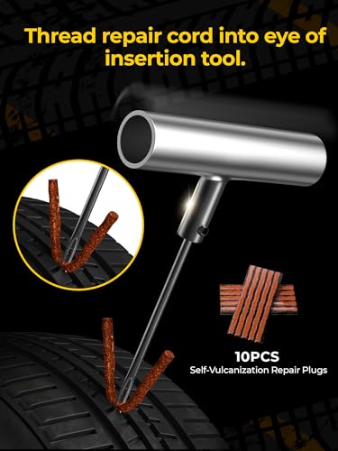 AUTOWN Flat Tire Repair Kit 15pcs, Heavy Duty Tire Plug Kit to Fix Puncture