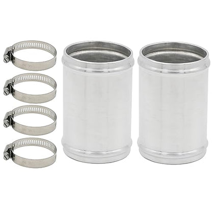 63mm(2.5") OD, Length 3" (76mm), Straight 2.5 Inch 6061 Aluminum Hose Joiner Tube Intercooler Pipe Connector High Class Glossy Polished Treatment Air Intake Tube with Bead Roll, 2 PCS - size: OD 2.5" (63mm)- 2 PCS