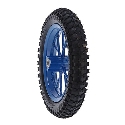 Acouto Front Wheel 12.5x2.75in for 2 Stroke Mini Bike Dirt Bike Pocket Bike, Rubber Front Wheel Tire Rim Disc Brake Sprocket Bolts Assembly(Blue)