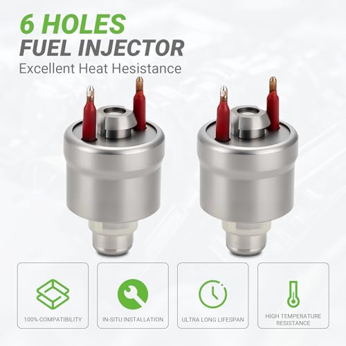 Fuel Injectors Set of 2 Compatible with Chevrolet Tahoe Blazer Caprice GMC Yukon C1500 C2500 Suburban K1500 Buick Roadmaster Cadillac Brougham Oldsmobile 5.7L V8# 17112493 19110538 TJ7 17112494 - size: 7