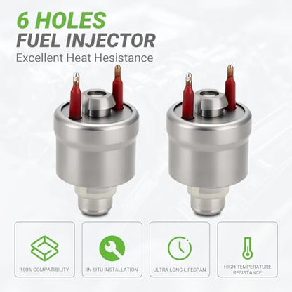 Fuel Injectors Set of 2 Compatible with Chevrolet Tahoe Blazer Caprice GMC Yukon C1500 C2500 Suburban K1500 Buick Roadmaster Cadillac Brougham Oldsmobile 5.7L V8# 17112493 19110538 TJ7 17112494 - size: 7