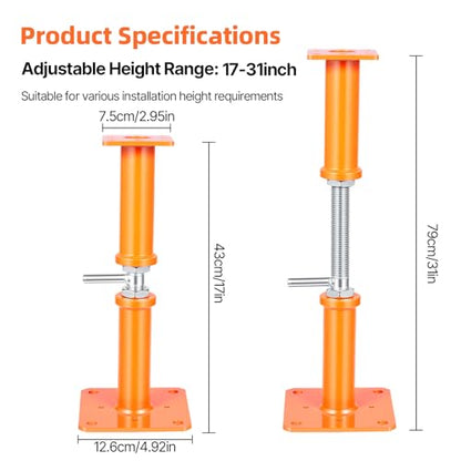 4PCS House Jacks for Leveling Crawlspace 17''-31''Adjustable Floor Support - size: 17''-31''