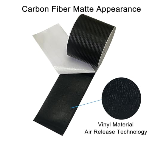 Carbon Fiber Vinyl Tape for Black Out Chrome Delete Window Trim with Tool Kit, Black Vinyl Wrap Tape Roll, Self-Adhesive Car Chrome Door Trim Delete Tape DIY Film (2 inches x 30 feet) - size: 2 inches x 30 feet