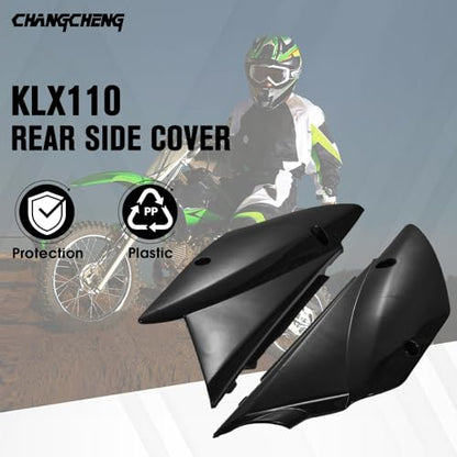 Dirt Bike Rear Side Cover Plastic for KLX 110/KLX 110L 2011-2025 Black - color: Black, size: Rear Side Cover