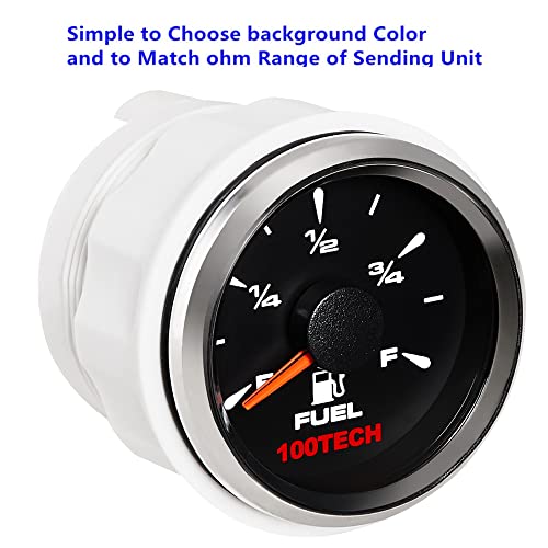 100TECH Fuel Level Gauge 240-33 Ohms Boat Fuel Gauge Fuel Gas Gauge Black - size: Black(Signal Selectable Fuel Gauge), style: Signal Selectable Fuel Gauge