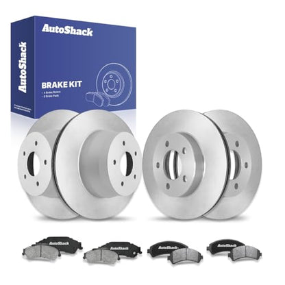AutoShack Front & Rear Brake Rotors & Ceramic Pads for Chevy S10 2004